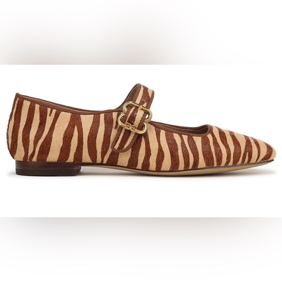 Sam Edelman Michaela Mary Jane Flats Zebra print cow hair fur Size 7.5 NWOT - Picture 2 of 10